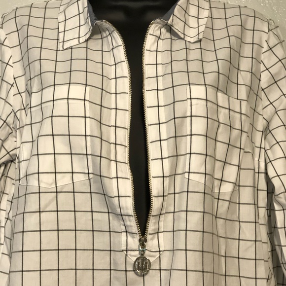 TOMMY HILFIGER zip up long sleeve shirt top Medium - Picture 6 of 11